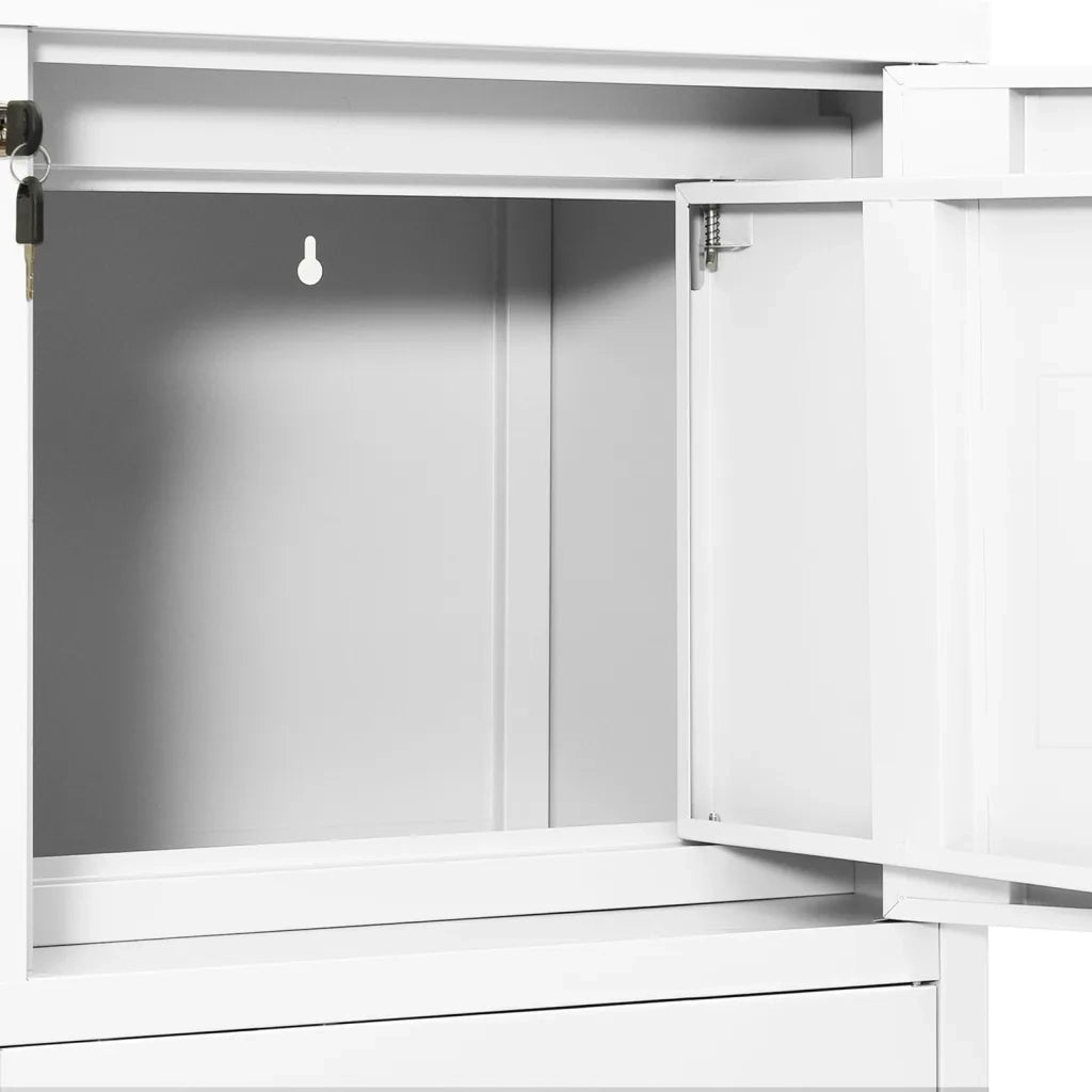 Armadio per Ufficio Bianco 90x40x102 cm in Acciaio 336405
