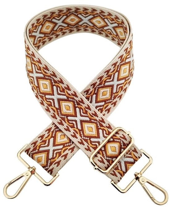 Tasca Verstilabile 72-130 cm - Cinturino a Spalla - Stile Boho - Chiusura a Carabina - Cinturino per Borse - Nylon Duraturo - Cinturino a Spalla
