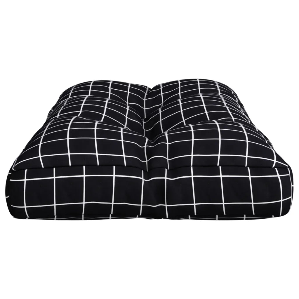 Cuscino per Pallet Motivo a Quadri Nero 80x40x12 cm in Tessuto 360617
