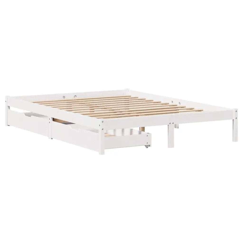 vidaXL Letto senza Materasso Bianco 140x200 cm Legno Massello di Pino