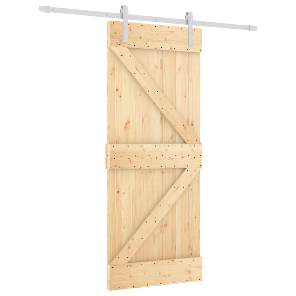 Porta scorrevole Naturale e Bianco 85 x 210 cm