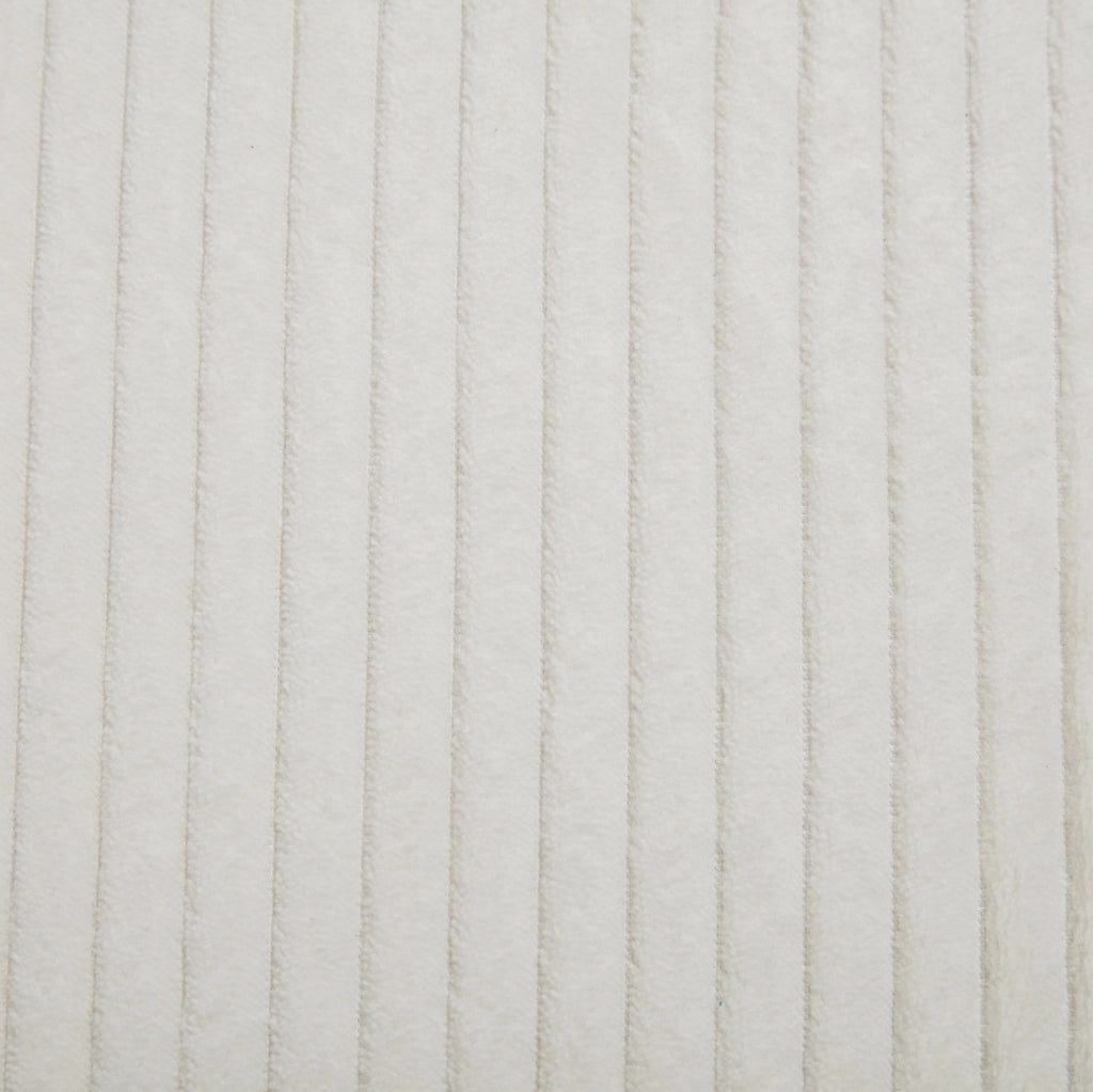 Poltrona relax reclinabile in corduroy beige con cuscino lombare e gambe in legno massello