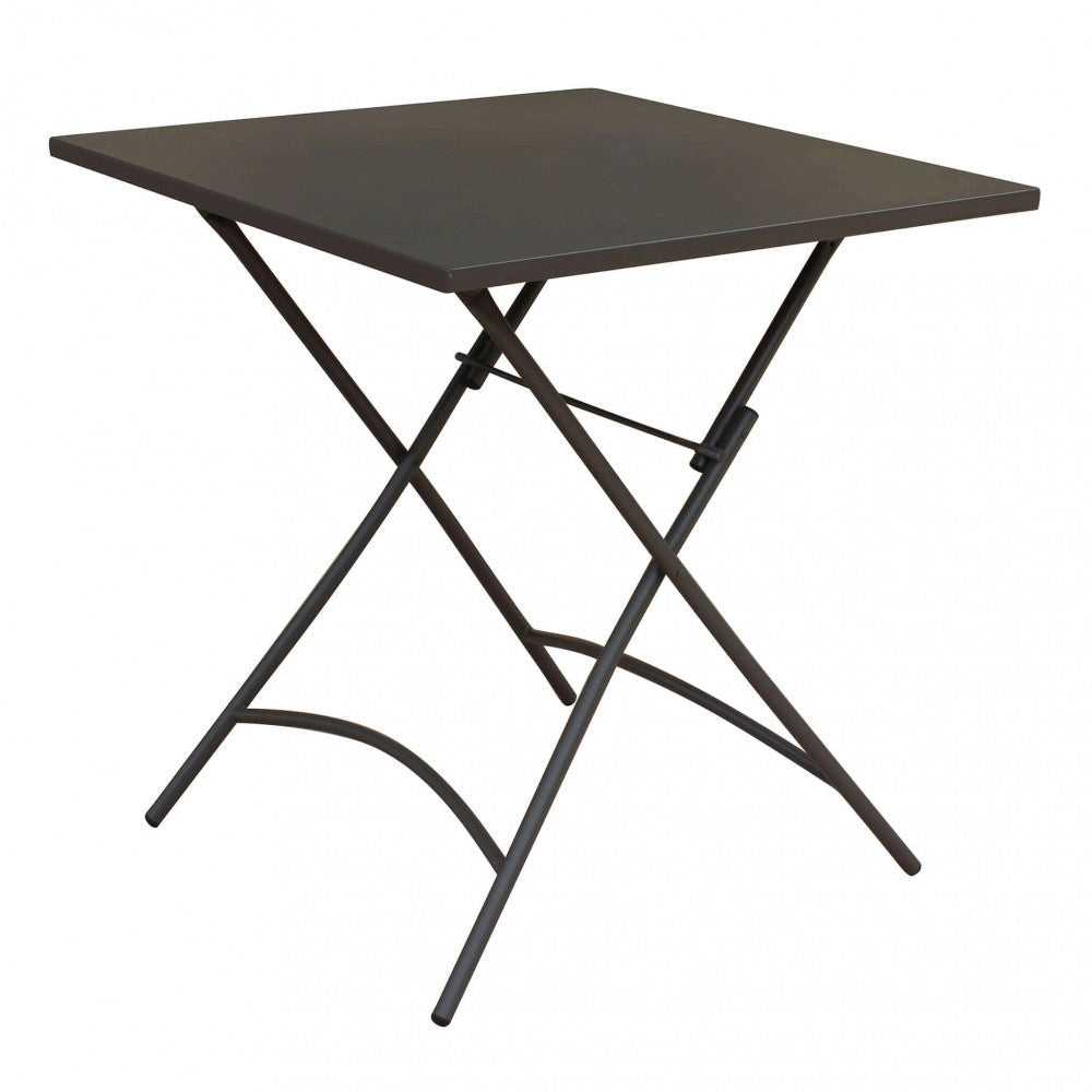 Tavolo Bristol 70x70x72 h cm in Acciaio Taupe Scuro