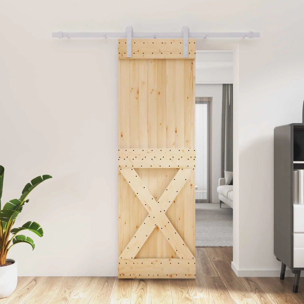 Porta scorrevole Naturale e Bianco 70 x 210 cm 3444941