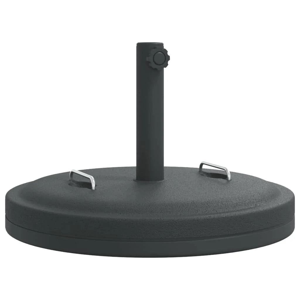 Base per ombrellone rotonda stabile con manici 50 x 33,5 cm per pali da 38 e 48 mm PE nero 02_0056656
