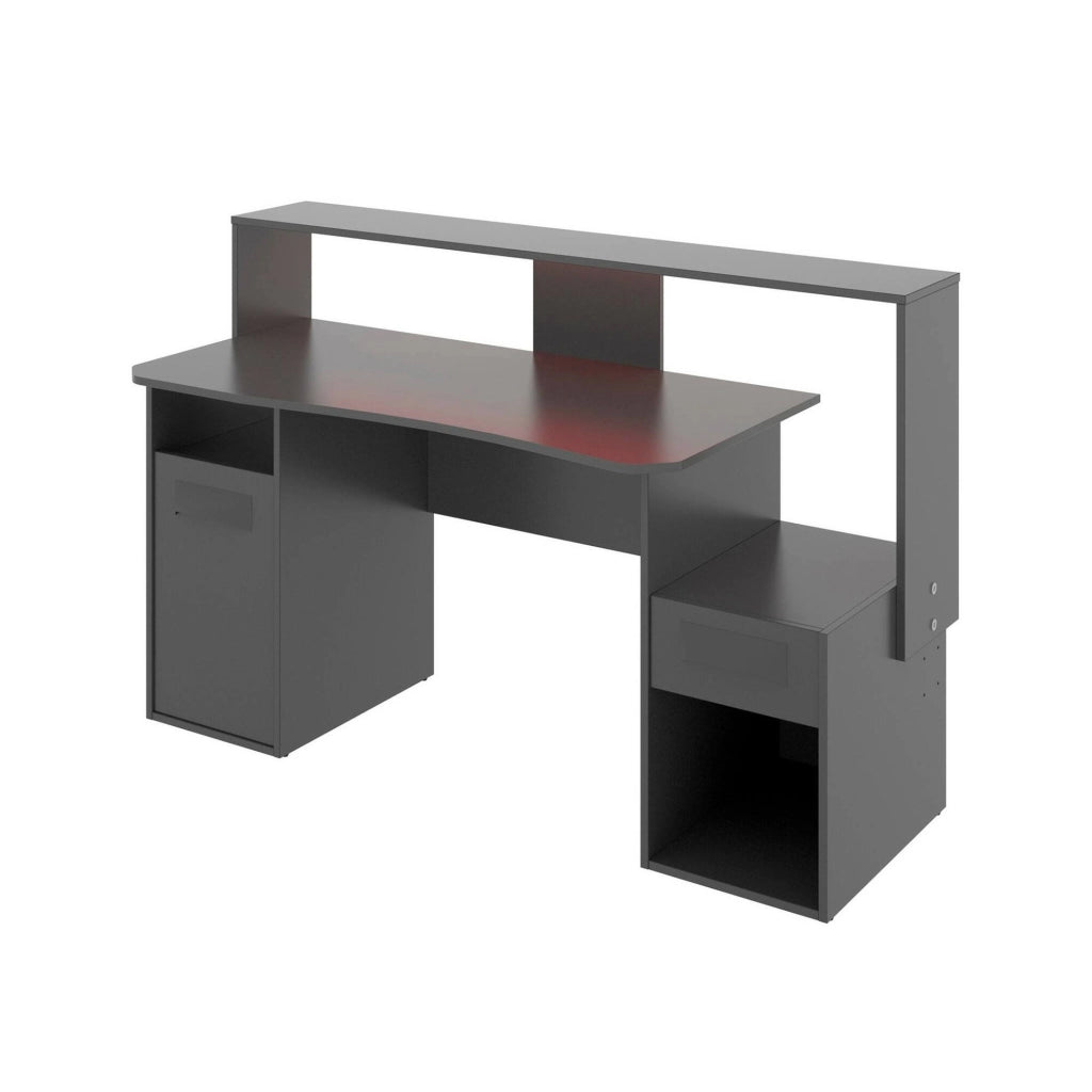Albertino, Scrivania Modulabile, 154x69x98h cm Nero Antracite