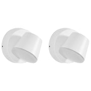 Set di 2 lampade LED da esterno da parete in metallo e alluminio, design moderno, colore bianco