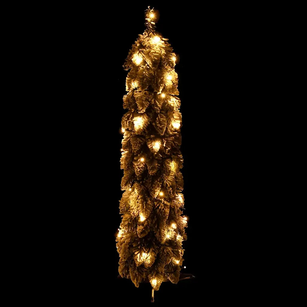 Albero di Natale Artificiale con 45 LED e Neve Floccata 90 cm 357695