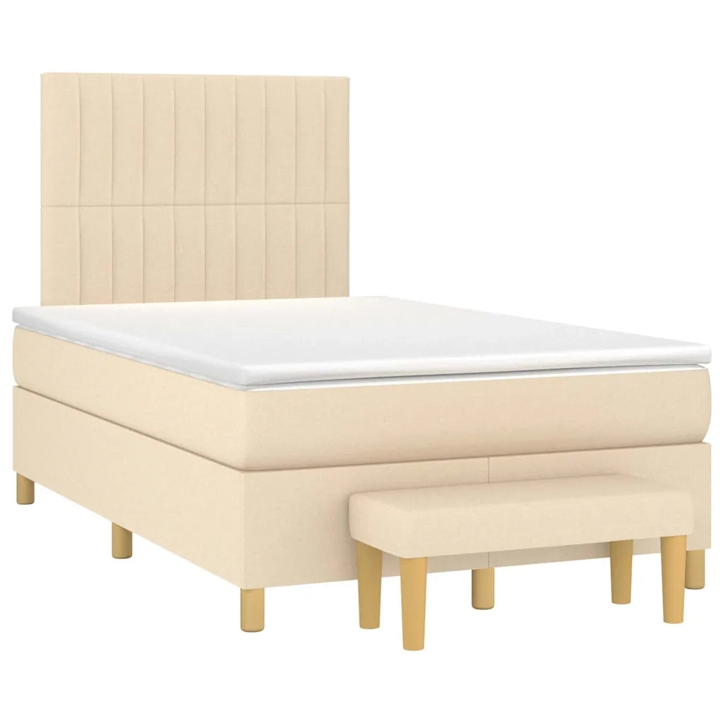 Giroletto a Molle con Materasso Crema 120x190 cm in Tessuto 3270423