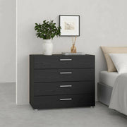 Cassettiera Arwen, Settimino multiuso, Comò camera da letto, Mobile con cassetti, 80x40 h68 cm, Nero