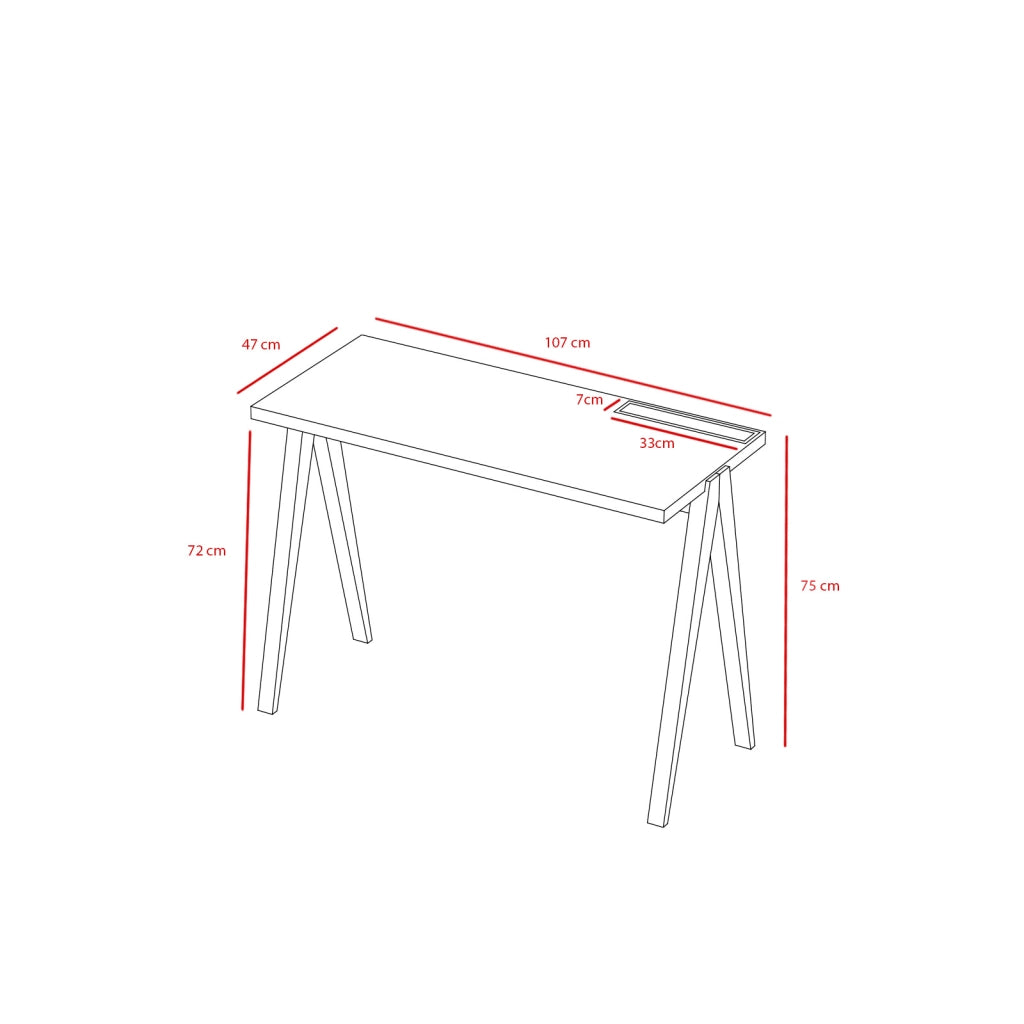 Scrivania Herdasa bianco gambe faggio 75x107x49