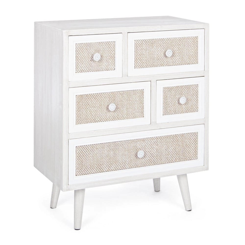Cassettiera Legno Bianco Rustico da Interno - EVERETT
