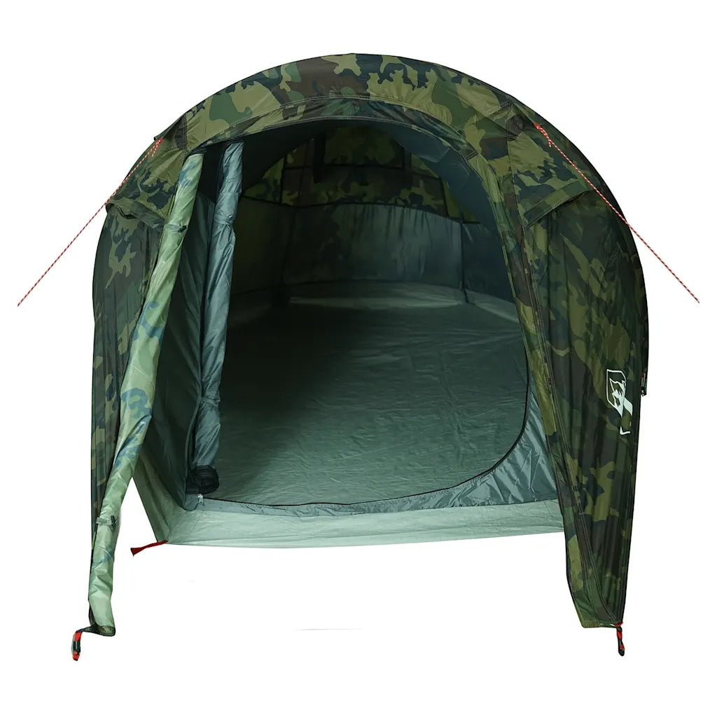 Tenda da Campeggio a Tunnel per 2 Persone-Tenda per Escursionismo Mimetico Impermeabile