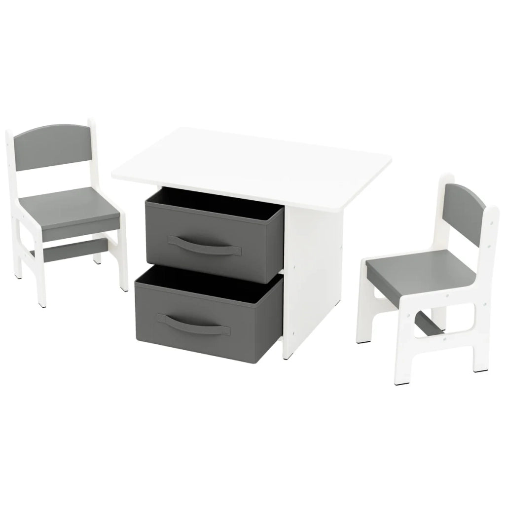Tavolo per bambini con 2 sedie 71 x 48 x 50 cm centro attività ergonomico design moderno MDF grigio 20_0014078