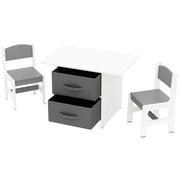 Tavolo per bambini con 2 sedie 71 x 48 x 50 cm centro attività ergonomico design moderno MDF grigio 20_0014078