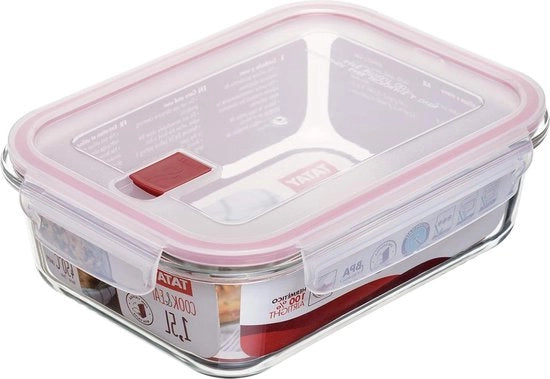 Contenitore di conservazione alimentare a chiusura ermetica 15 litri con coperchio clip BPA-free per uso in forno a microonde, lavastoviglie, forno e congelatore - Rosso - 177 x 23 x 76 cm