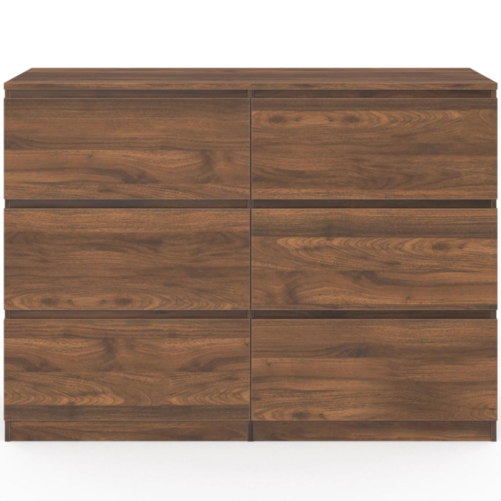 IDMarket - Arcón TOMI 6 cajones 110 cm efecto nogal