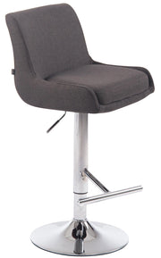 Sgabello Bancone Imbottito Club in Tessuto grigio scuro,cromo