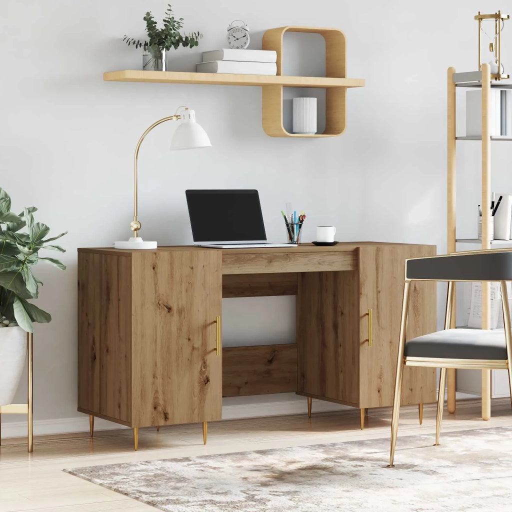 Scrivania rovere artigianale 140 x 50 x 75 cm Legno multistrato 879526