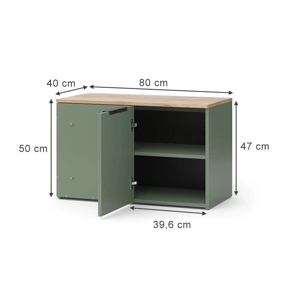 Vicco Credenza Verde 80 x 50 cm con porta