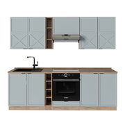 Vicco Cucina componibile Rovere blu-grigio chiaro/oro 235 cm senza piano di lavoro