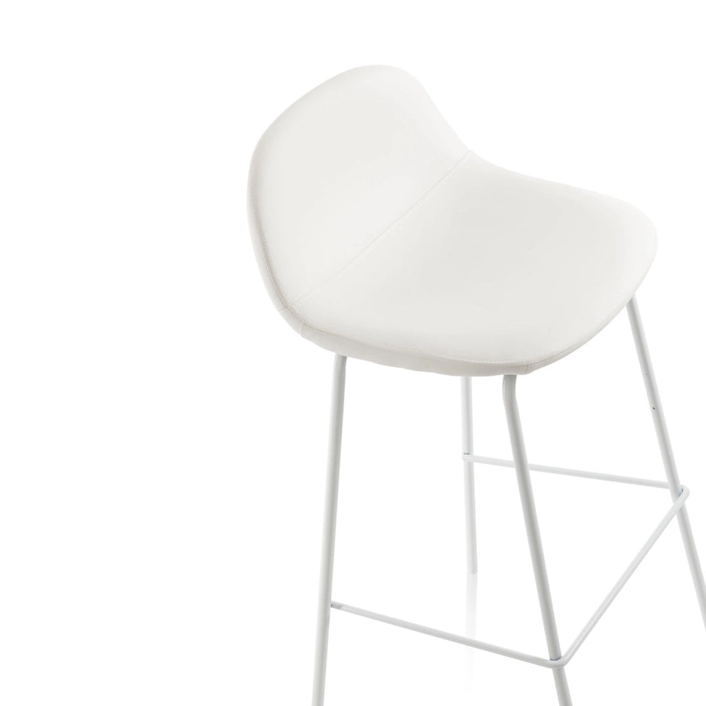 Set 2 Sgabelli 42x43x91,5 cm in Similpelle Bianco