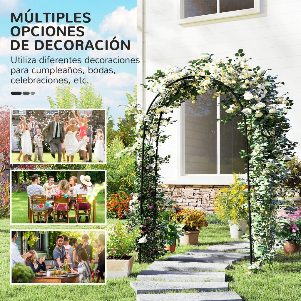 Arco da Giardino per Rose e Rampicanti ¨C Zephmum ¨C 125x37x230 cm Nero