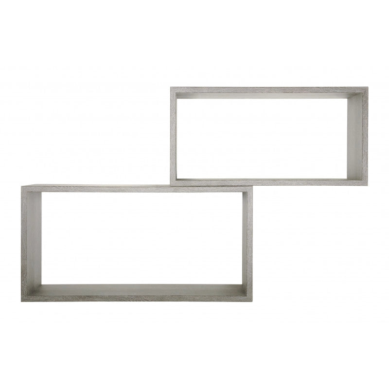 Set di 2 Mensole da Muro, Pensile Bagno, Mensola da Parete, Scaffale da Parete, Rovere Grigio Nuovo, 70x35 p20 cm e 60x30 p20 cm