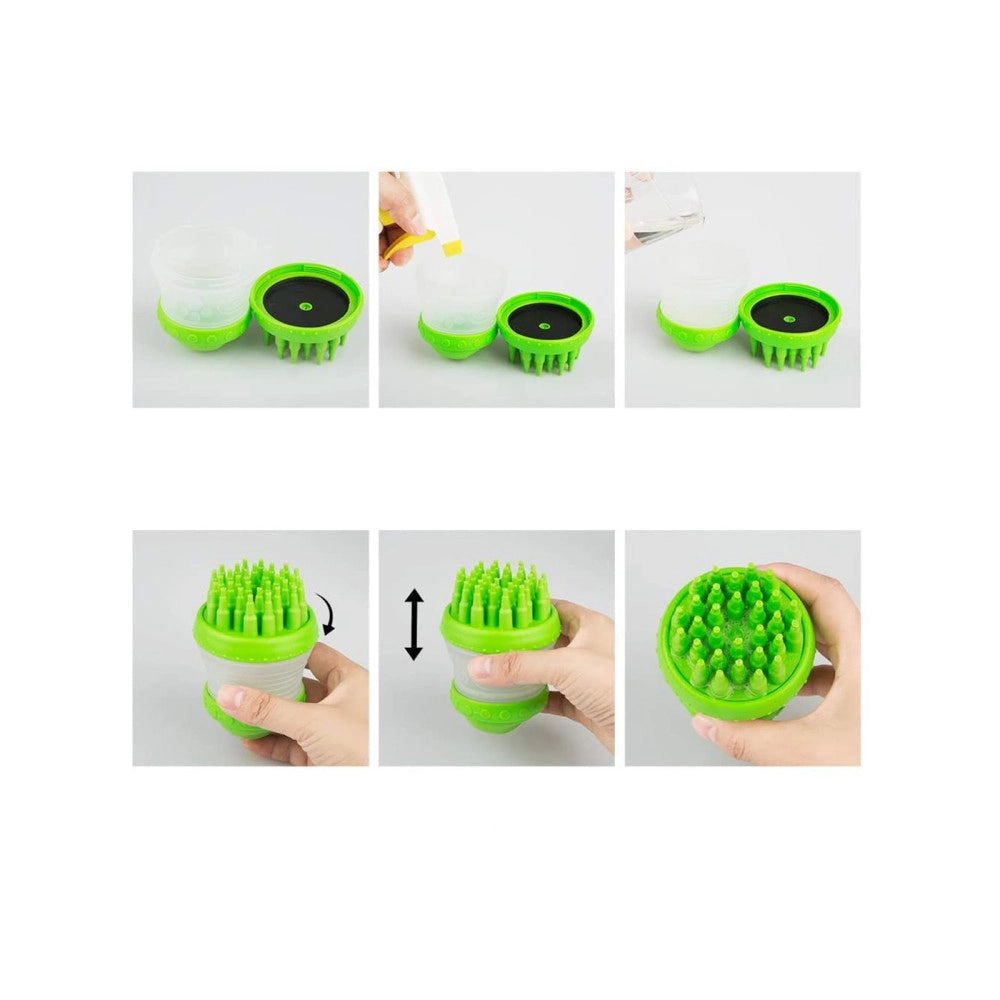 Trade Shop - Dispenser Shampoo Cani Spazzola Massaggianate Per Animali Domestici In Silicone -