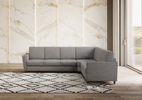 Divano Angolare 6 Posti 288x248x85 cm Yasel in Tessuto Grigio