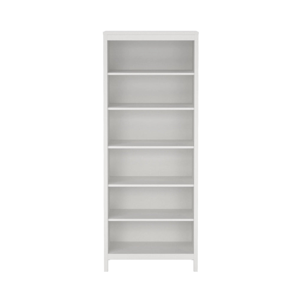 Libreria Sinlaku, Scaffale da ufficio, Mobile portalibri, Biblioteca, 78x33 h199 cm, Bianco