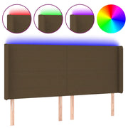 Testiera | Testata a LED Marrone Scuro 163x16x118/128 cm in Tessuto