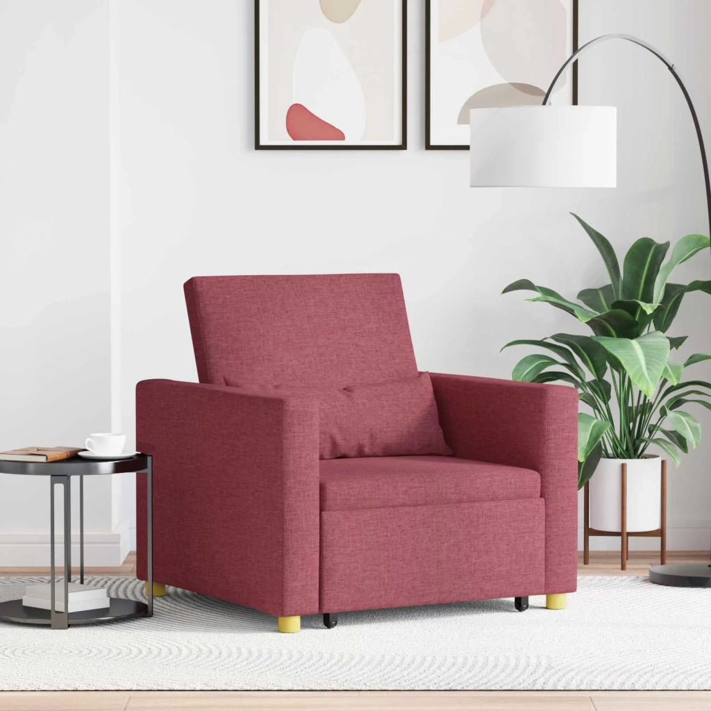 Divano letto estraibile singolo Rosso vino 90 x 165 x 87 cm 42002687