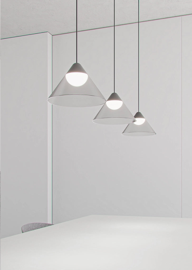 Lampada a Sospensione LED Ark Beneito & Faure 6W 3000K 90º Nero/Grigio, Design Conico per Interni - Illuminazione Elegante