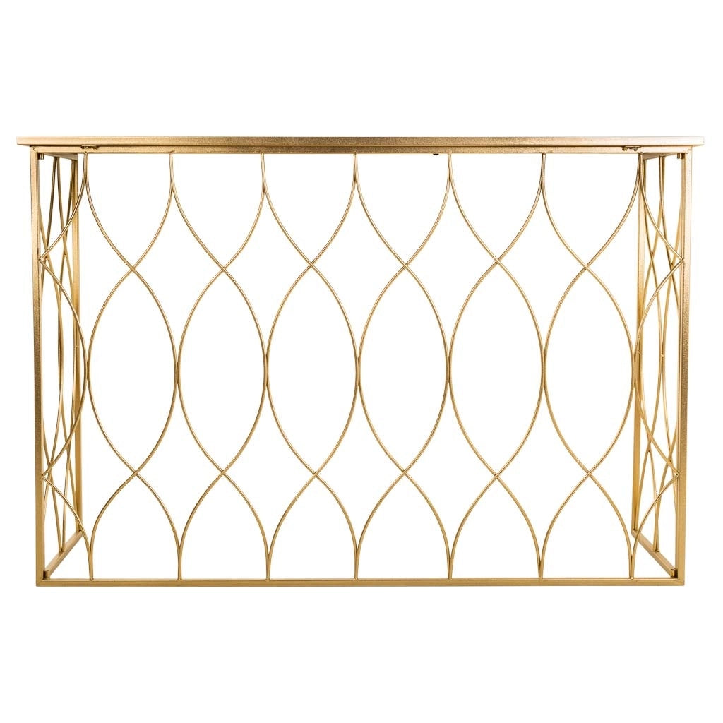 Mobile da ingresso in metallo dorato 120x40x80h