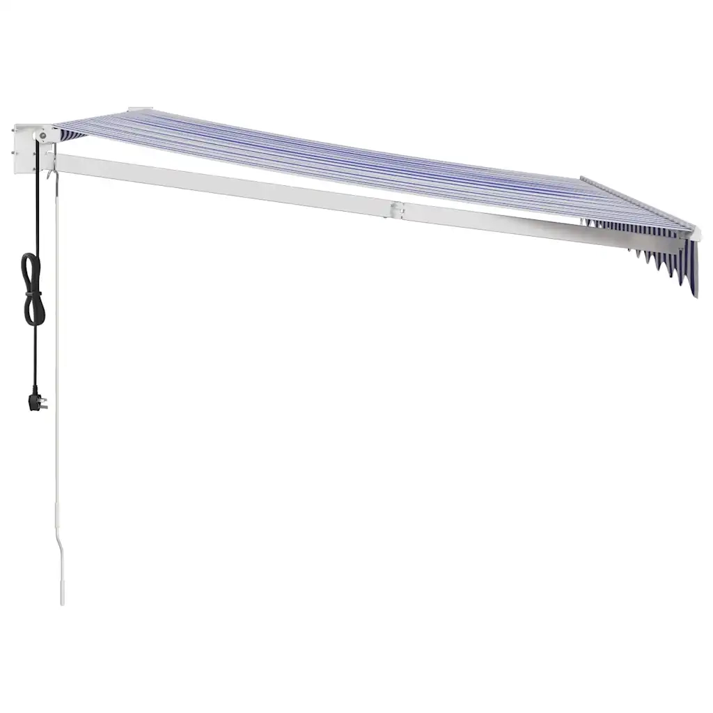 Tenda retrattile Blu e Bianco con Struttura Bianca 3 x 2,5 m 3154471