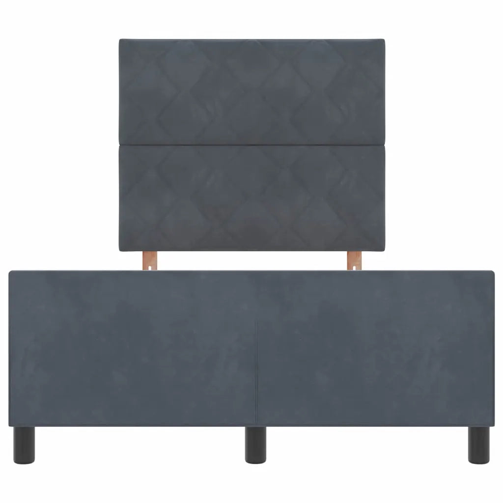 Letto a molle con testiera Grigio scuro 120 x 190 cm Velluto 3344994