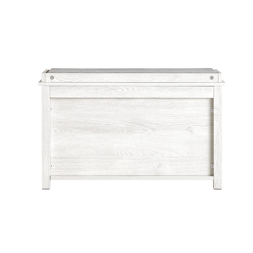 Scarpiera Con 1 Anta E 2 Ripiani Scarpiera Con Vano Portaoggetti Panca Ingresso Portascarpe Con Cuscino Bianco 80x29x50cm FSR161-W