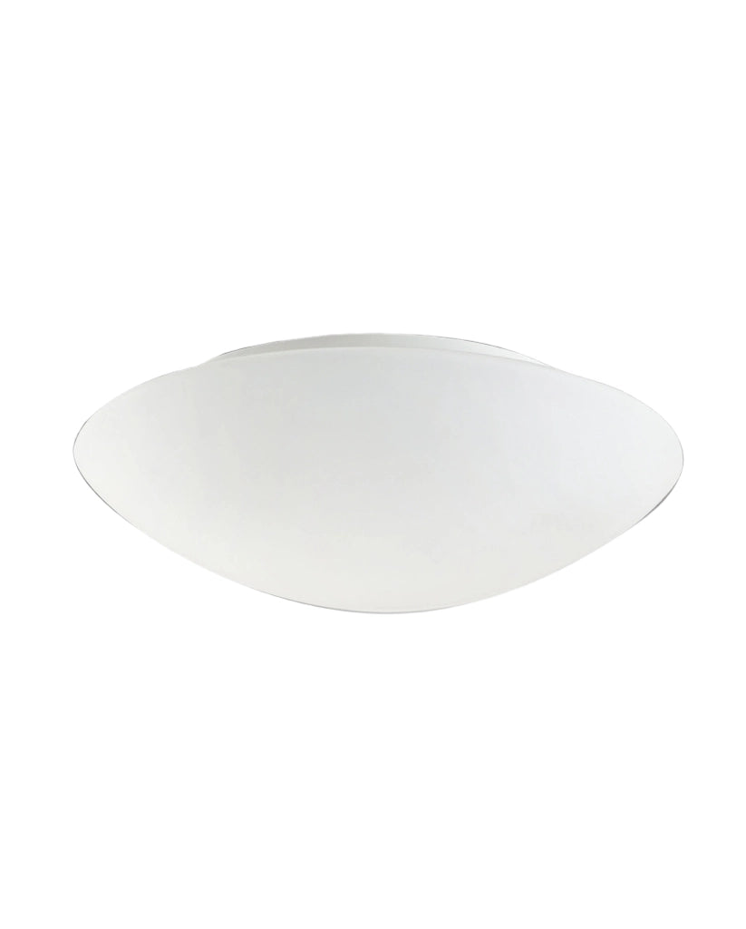 Pandora LED Plafoniera Moderna in Metallo e Vetro Soffiato 36cm, 24W, 2950 lm, 3000K, Dimmerabile a Taglio di Fase, Colore Bianco - IP20 Classe 1
