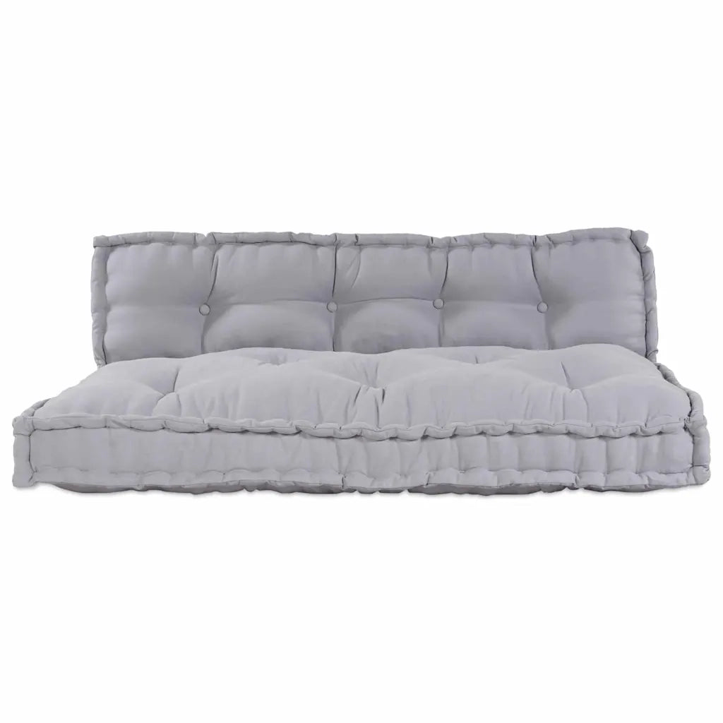 Cuscino per Divano Pallet 2 pcs Grigio 120 x 80 x 38 cm Tessuto 4019099