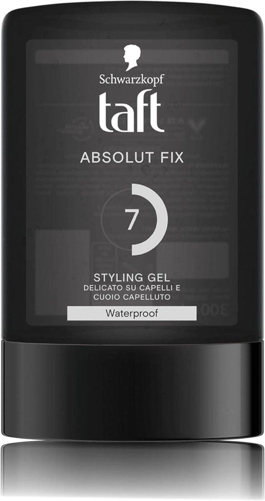 SCHWARZKOPF GEL N 7 TAFT ABSOLUT FIX STYLING GEL 300 ML PER CAPELLI RESISTENTE ALL'ACQUA VEGANO E WATERPROOF