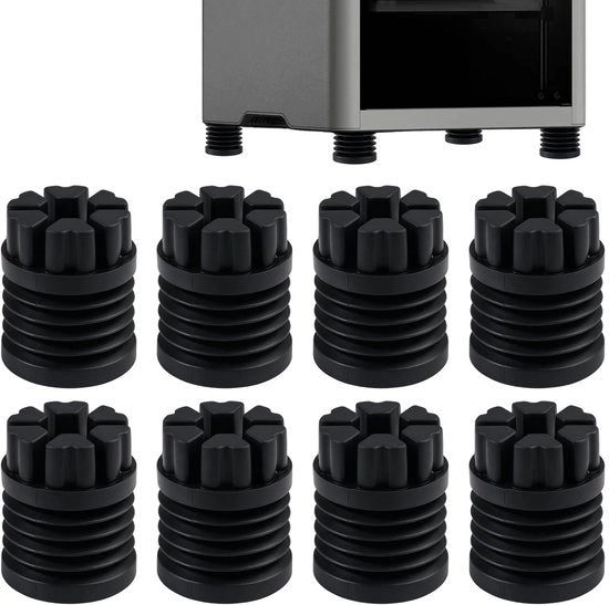 Anti-trillamento per 3D stampanti - 8 pezzi - Piedini assorbenti shock con gomma - Stabilità - Riduzione del rumore - Compatibile con Bambu Lab X1/X1C/P1P/P1S