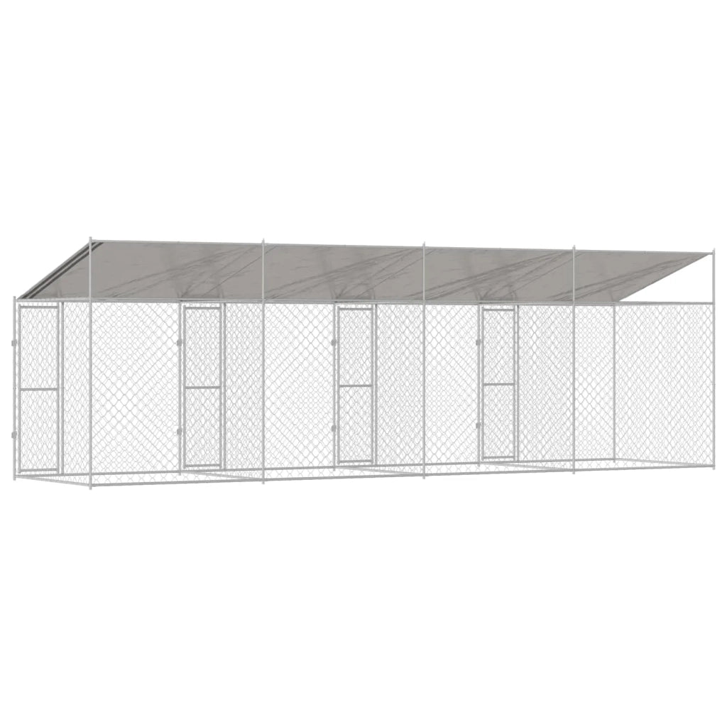 Gabbia per Cani con Tetto Argento 800 x 200 x 256 cm 3368300