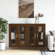 Armadietti a Parete 2 pz Rovere Marrone in Legno Multistrato 3197904