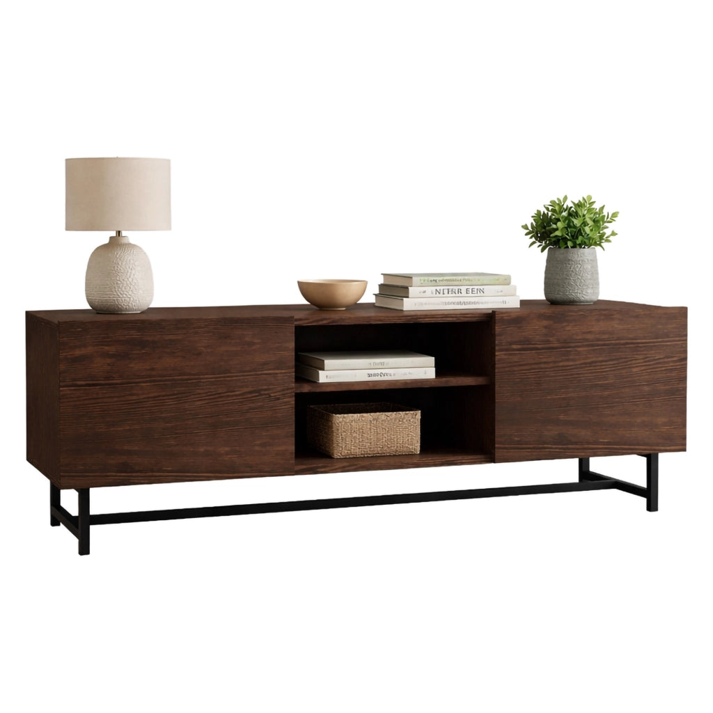 Monno, Mobile Porta tv 3 Ripiani, 150x41x50h cm Marrone Noce