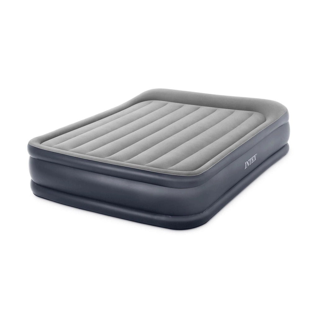 Intex 64136ND Materasso Dura-Beam Pillow Rest Deluxe Matrimoniale Bicolore con Pompa Elettrica Incorporata 152x203x42 cm