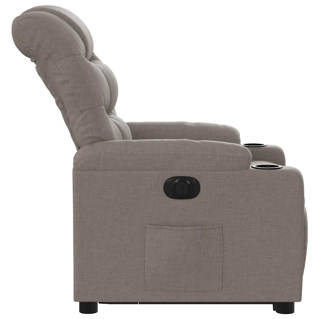 Poltrona Alzapersona Reclinabile Elettrica Tortora in Tessuto 3206670