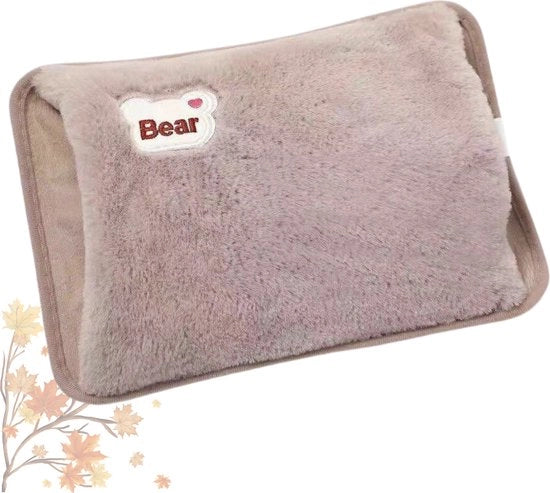 Kruik Elettrica - Kruik Ricaricabile - Cuscino Termico Elettrico - Kruik Elettrica Termica - Kruik di Acqua Calda - Con Copertura - Adulti - Bambino - Beige