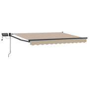 Tenda da Sole | Tenda retrattile manuale con LED Beige e Antracite 3,5 x 2 m
