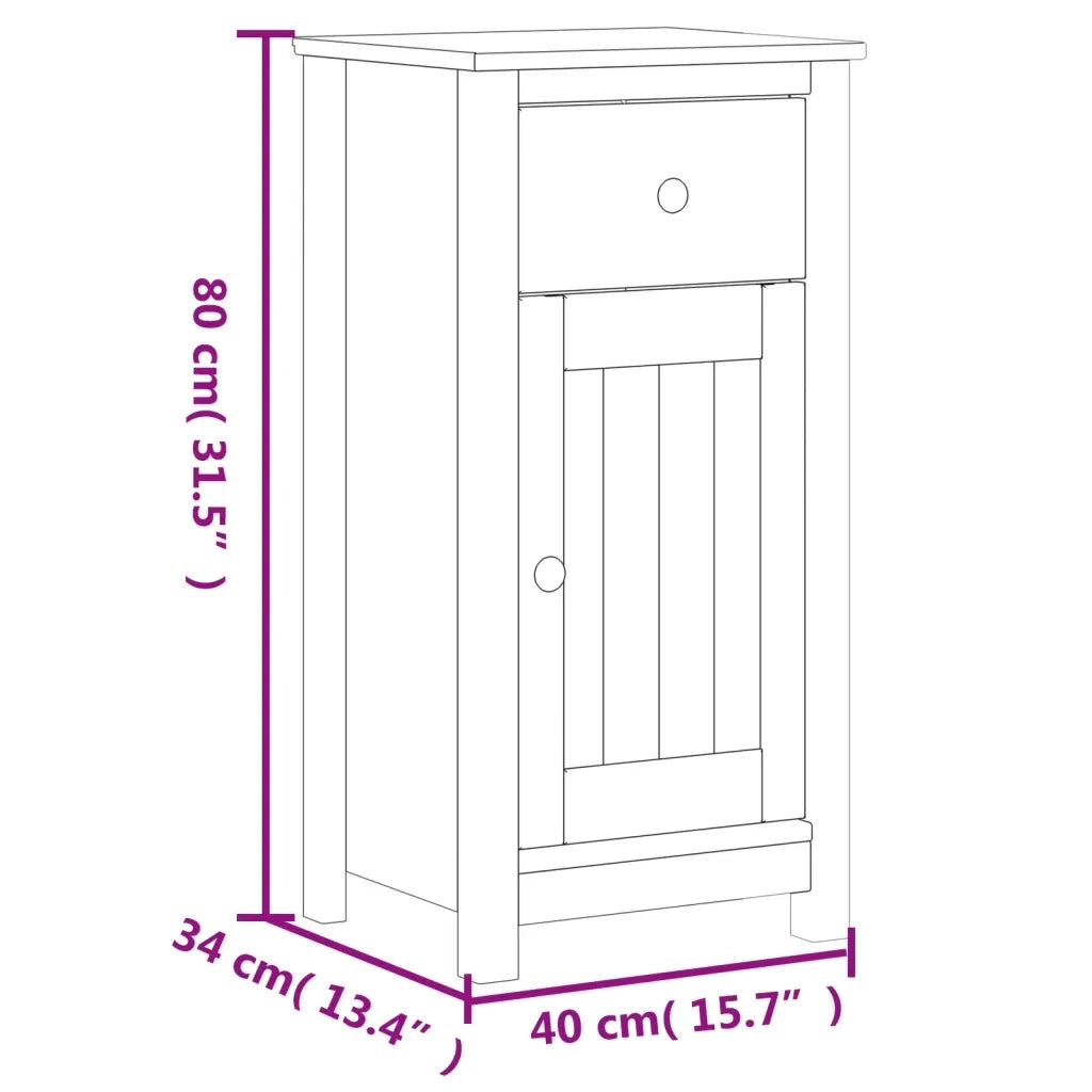 Set Mobili da Bagno 4 pz BERG Bianco in Legno Massello di Pino 3206502